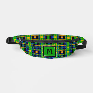 Tartan Motif Plaid Check vert orange noir
