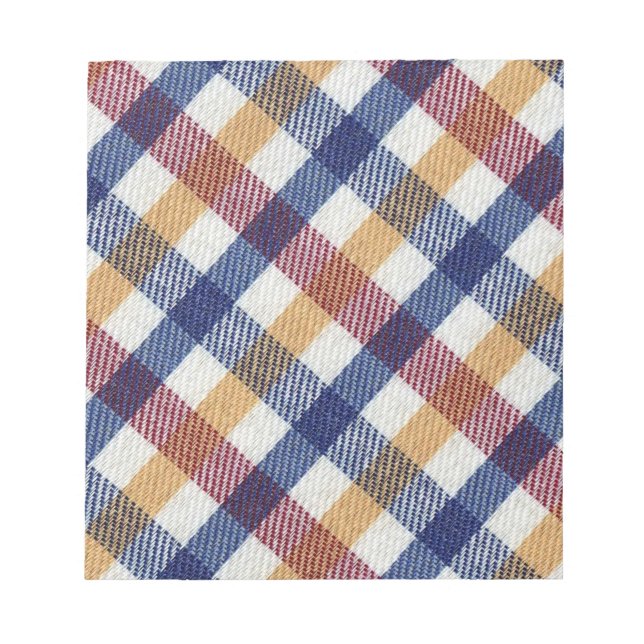 Tartan Muster in mehrfarbigen Farben Notizblock (Vorderseite)