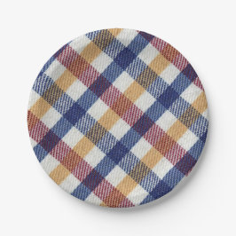 Tartan Muster in mehrfarbigen Farben Pappteller