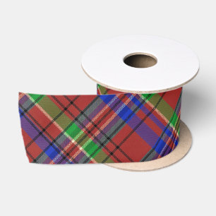 Tartan-Muster Rot Grün Blau Karo Satinband