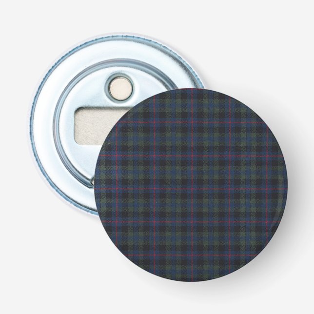 Tartan-Muster-Stoff-Taste Flaschenöffner (Vorderseite)