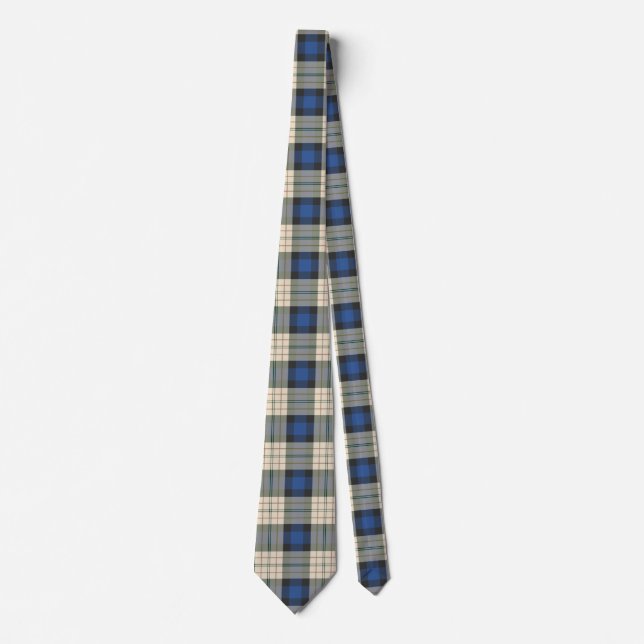 Tartan-Muster - traditionelles blaues Beige Krawatte (Vorderseite)
