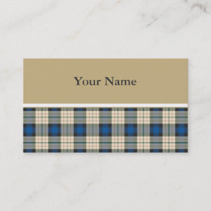 Tartan-Muster - traditionelles blaues Beige Visitenkarte