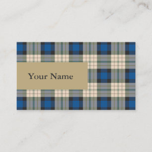 Tartan-Muster - traditionelles blaues Beige Visitenkarte