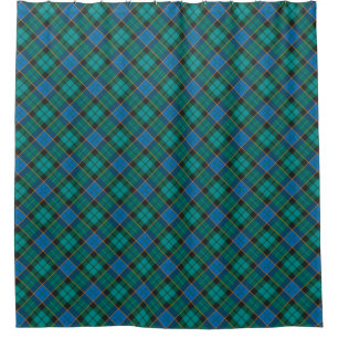 Tartan-Muster - traditionelles blaues Grün Duschvorhang