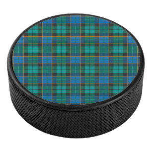 Tartan-Muster - traditionelles blaues Grün Eishockey Puck