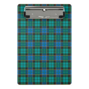 Tartan-Muster - traditionelles blaues Grün Mini Klemmbrett