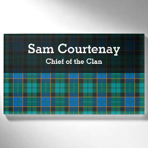 Tartan-Muster - traditionelles blaues Grün Namenschild