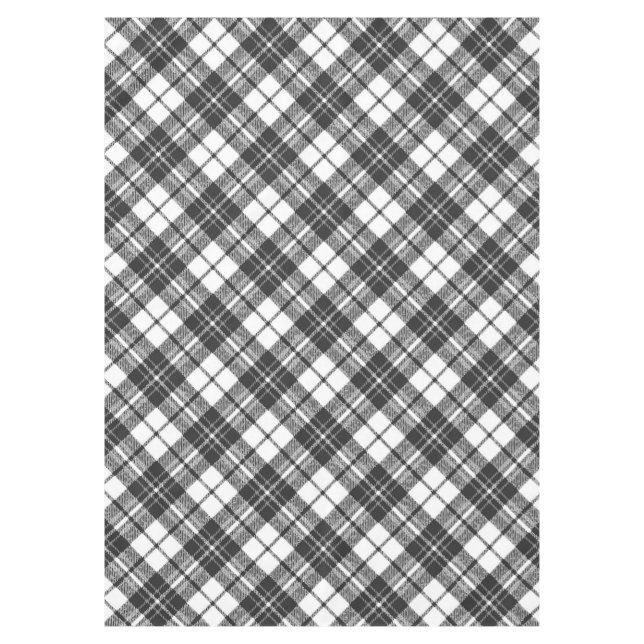 Tartan Musterferien Weihnachten Schwarz-weiß Tischdecke (Vorderseite)