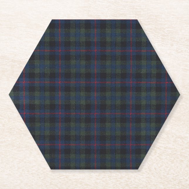 Tartan-Mustergewebe Campbell Paper Untersetzer (Vorderseite)