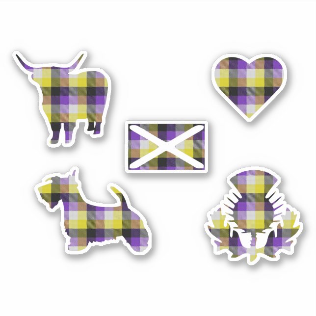 Tartan, nicht binär aufkleber (Vorderseite)