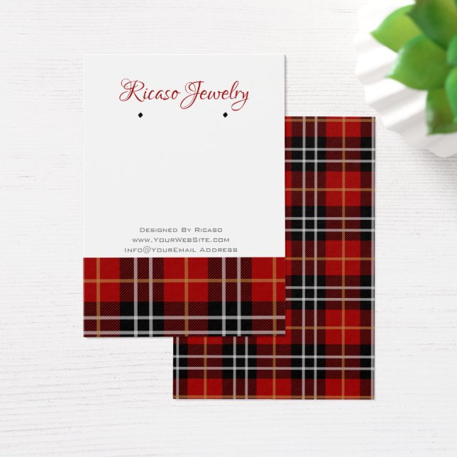 Tartan noir rouge à oreille Arrière - plan (Bureau)