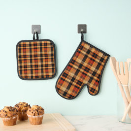 Tartan Ofenhandschuh & Topflappen-Set