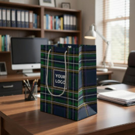 Tartan Paper Gift Bag für benutzerdefiniertes Logo Mittlere Geschenktüte