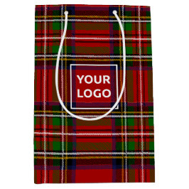 Tartan Paper Gift Bag für benutzerdefiniertes Logo Mittlere Geschenktüte