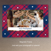Tartan - Patriotic - Red Blue White Stars