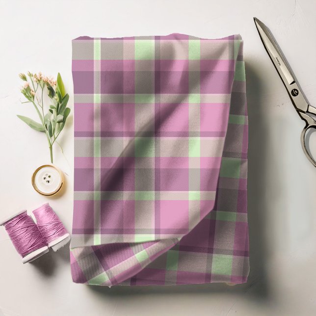 Tartan Pattern Plum und Soft Green ID210 Stoff (Von Creator hochgeladen)