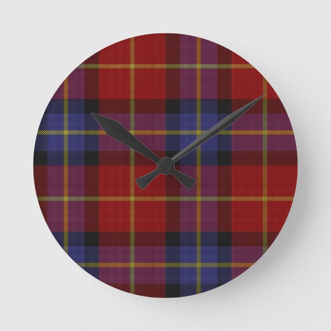 Tartan pattern runde wanduhr (Vorderseite)