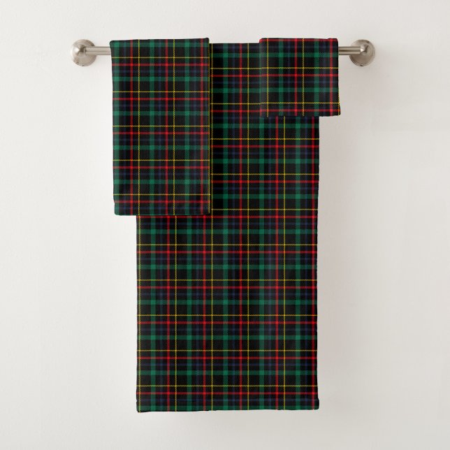Tartan-patterned towel set with red, green, blue (Créateur téléchargé)