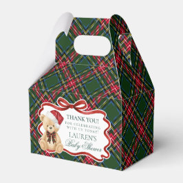 Tartan Plaid Christmas Bear Baby Shower Favor Box Geschenkschachtel