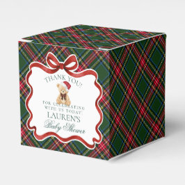 Tartan Plaid Christmas Bear Baby Shower Favor Box Geschenkschachtel