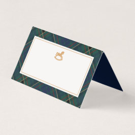 Tartan Plaid Classic Rocking Horse Place Card