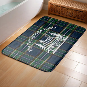 Tartan Plaid-Duschvorhang mit individuellem Famili Badematte