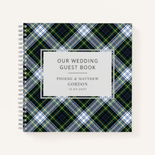Tartan Plaid Green À damiers Mariage livre d'hôtes