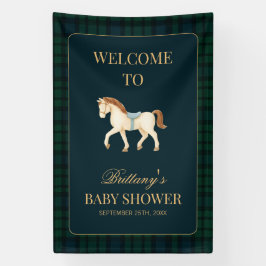 Tartan Plaid Horse Baby Shower Welcome Banner
