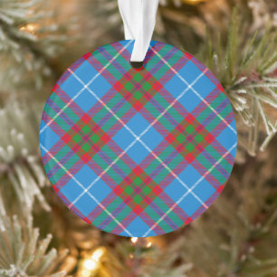 Tartan Plaid Ville d'Édimbourg Bleu Rouge