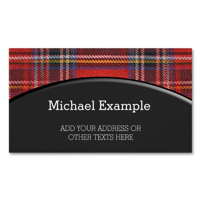Tartan-Plaidermuster rotes Royal-Gewebe Magnetische Visitenkarte (Vorderseite)