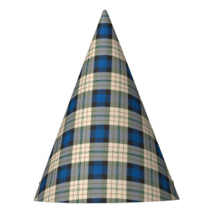 Tartan-Plaidmuster - traditionelle blaue Beige Partyhütchen