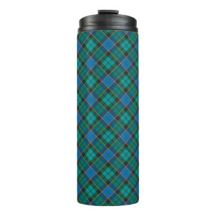 Tartan-Plaidmuster - traditionelles blaues Grün Thermosbecher