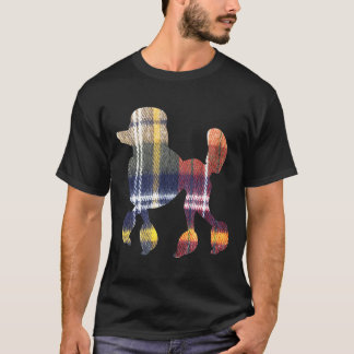 Tartan Poodle Silhouette Dog Mama Geschenk Niedlic T-Shirt