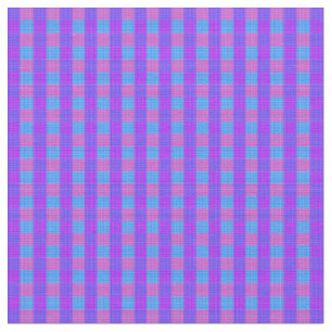 Tartan-Printwerbung in rosa Lila und blau geprüft, Stoff