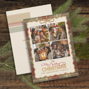 Tartan-Rahmen-Weihnachten 4 Fotovorlage ID1141A Feiertagskarte