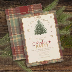 Tartan-Rand-Weihnachtsparty ID1141A Feiertagskarte