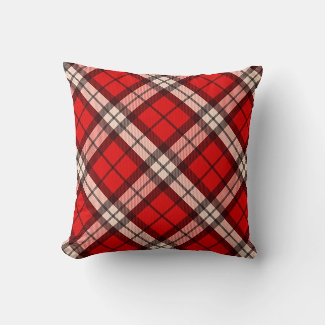 Tartan Red Kariert Kissen (Vorderseite)