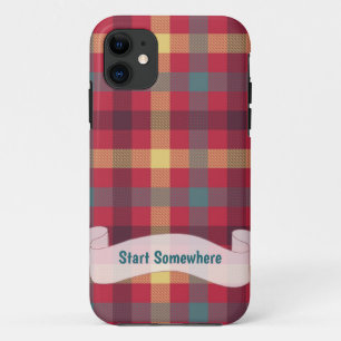 Tartan Rot-Gelb iPhone Case