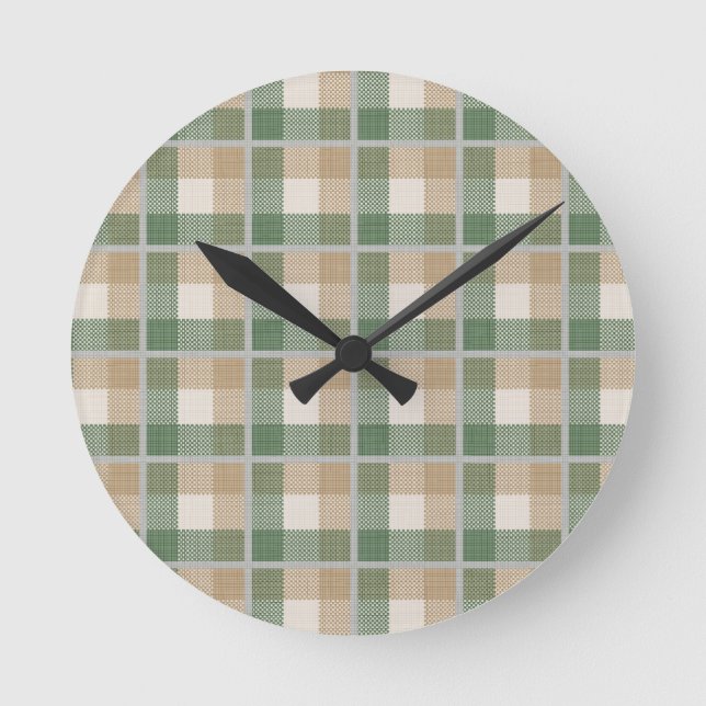 Tartan Runde Wanduhr (Vorderseite)