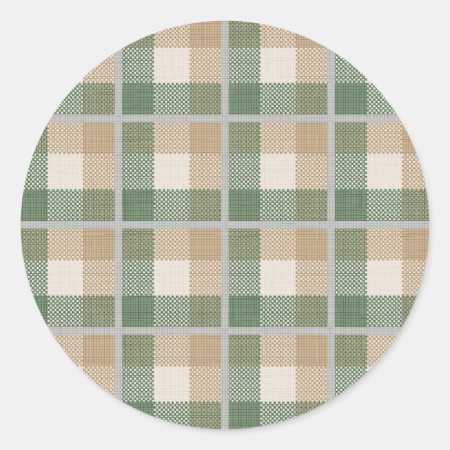 Tartan Runder Aufkleber (Vorderseite)