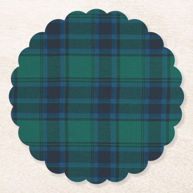 Tartan Scalloped Round Untersetzer (Vorderseite)