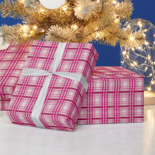 Tartan Schwarz-Rosa Kariert Classic Blau Geschenkpapier
