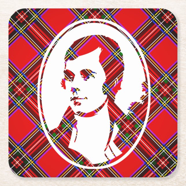 Tartan Scotlands Bard Robbie Burns Rechteckiger Pappuntersetzer (Vorderseite)