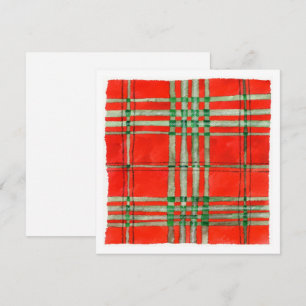 TARTAN SCOTT ROUGE 5,25" Carte plate carrée II