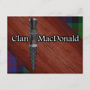 Tartan Sgian Dubh Klinge des Clan MacDonald Postkarte