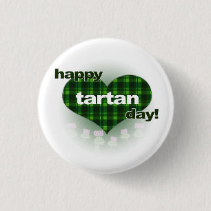 Tartan-Tag "Herz und Disteln " Button