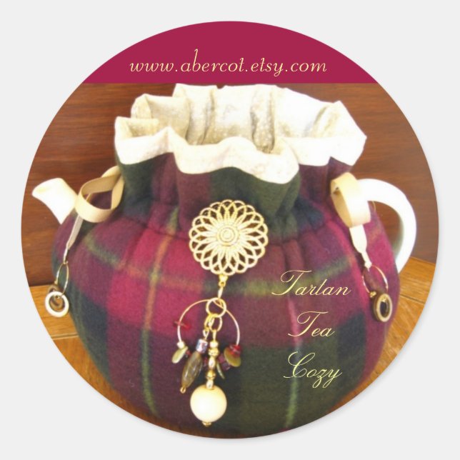 Tartan Tea Cosy Stickers (Vorderseite)