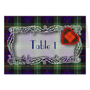 Tartan-Tischnummerkarte - Farquarson
