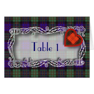 Tartan-Tischnummerkarte - Macdonald von Glengarry